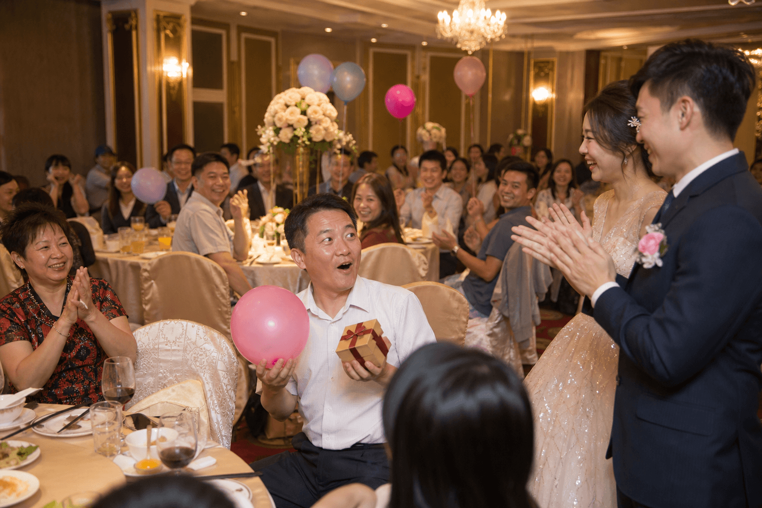 婚禮氣球傳遞驚喜禮物遊戲