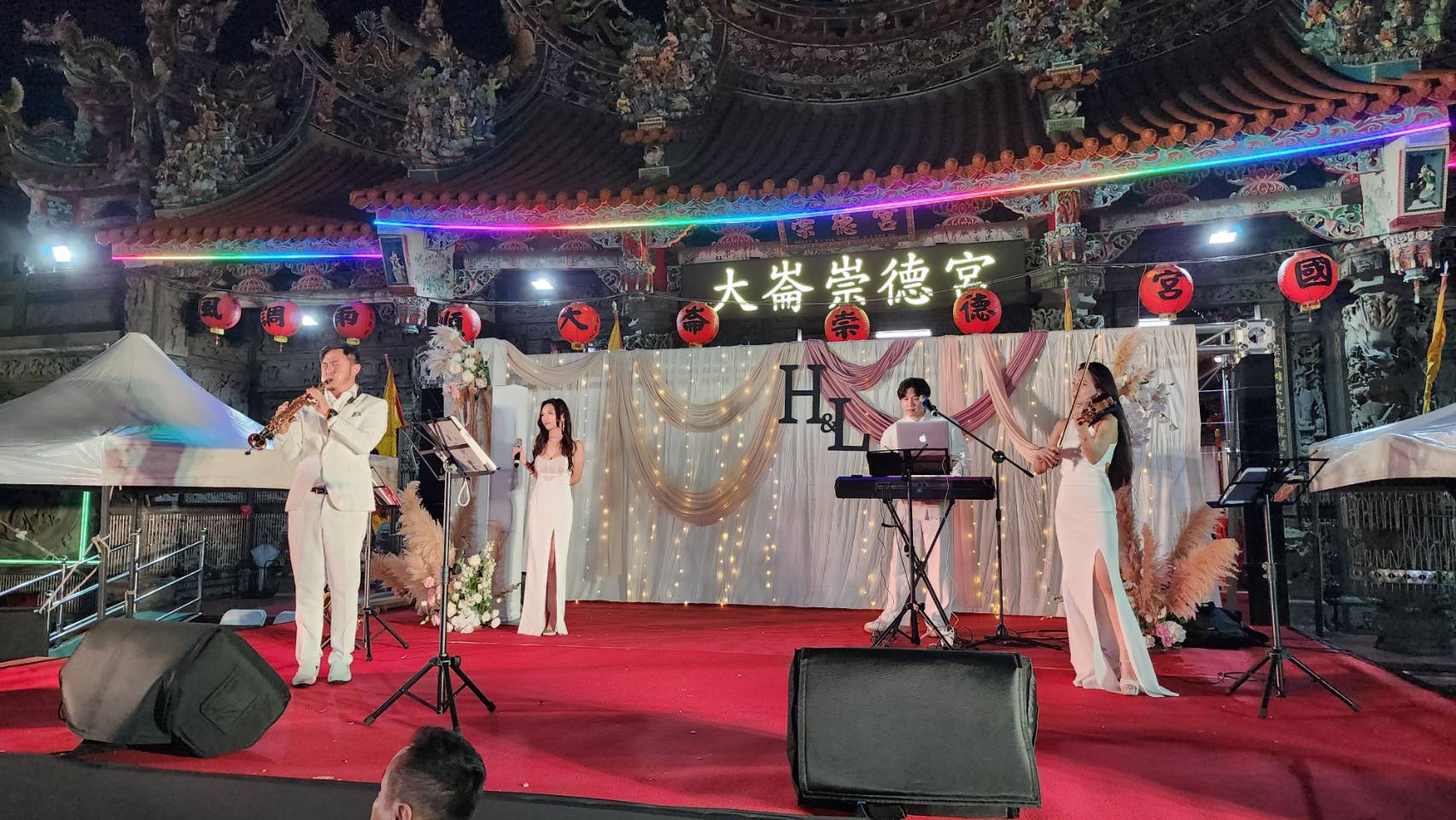大崙崇德宮戶外婚宴舞台與樂團