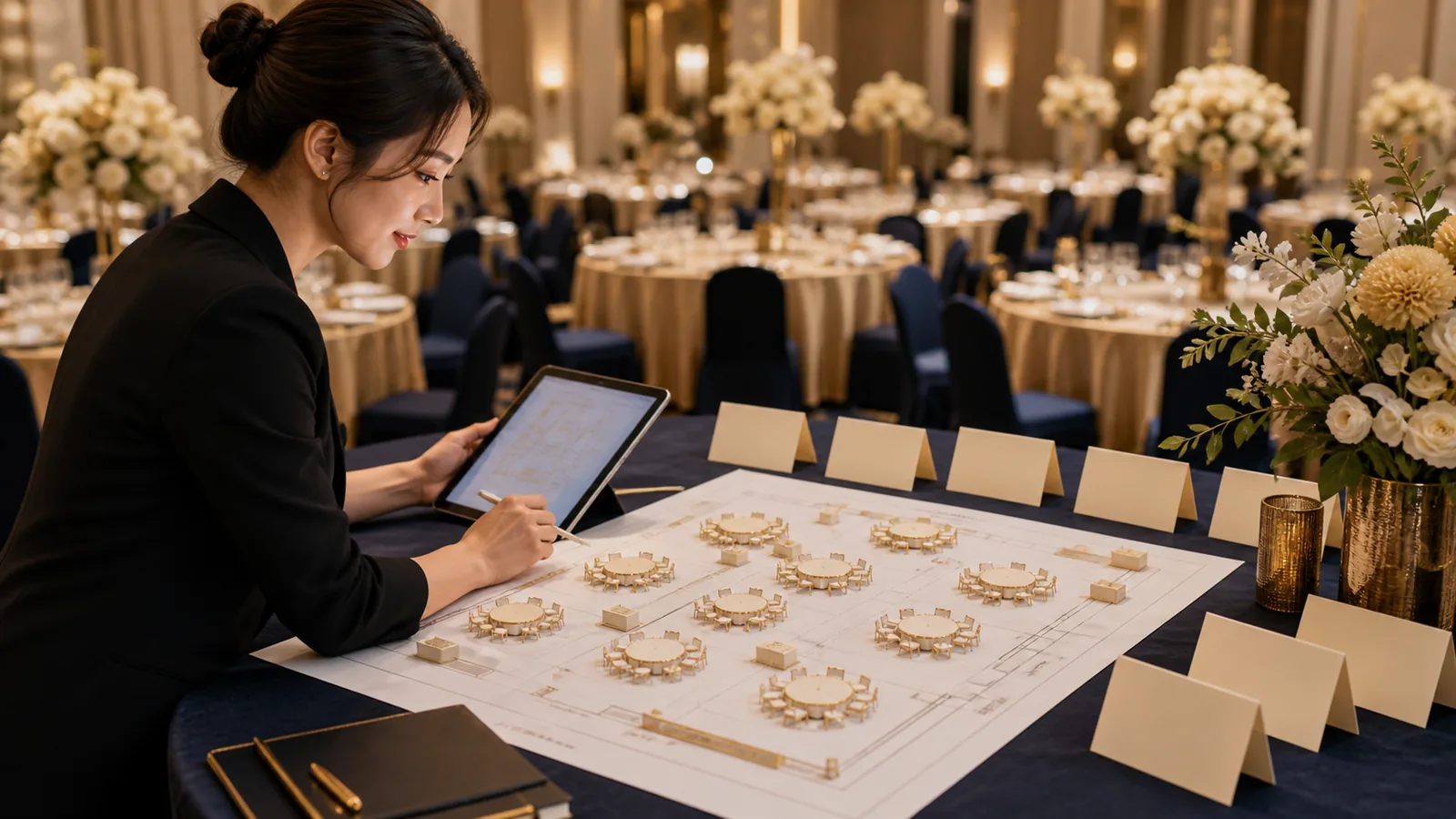 企業尾牙桌次與座位安排示意