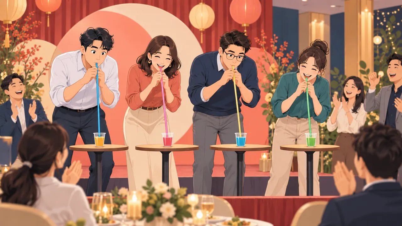 驚喜吸管飲料賽尾牙遊戲示意圖