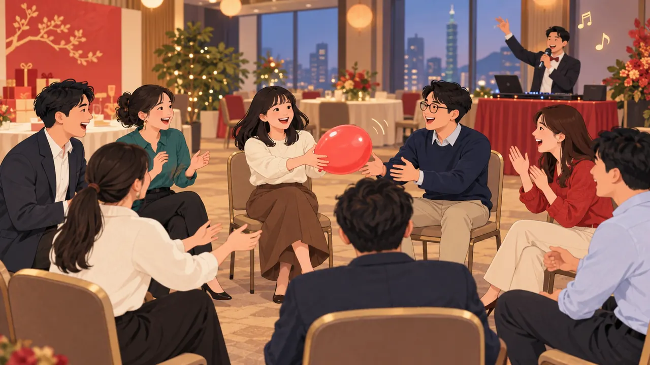 傳遞氣球尾牙遊戲示意圖